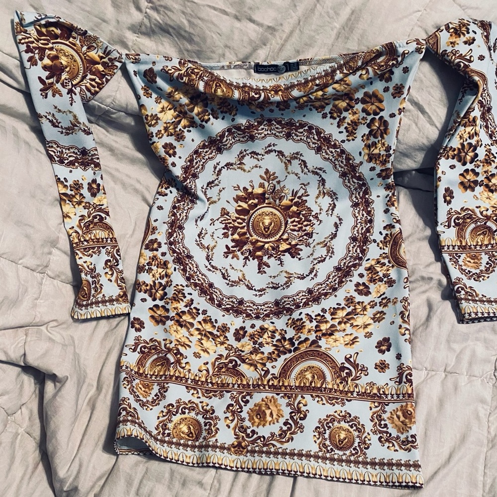 BooHoo Tiffany Baroque Dress